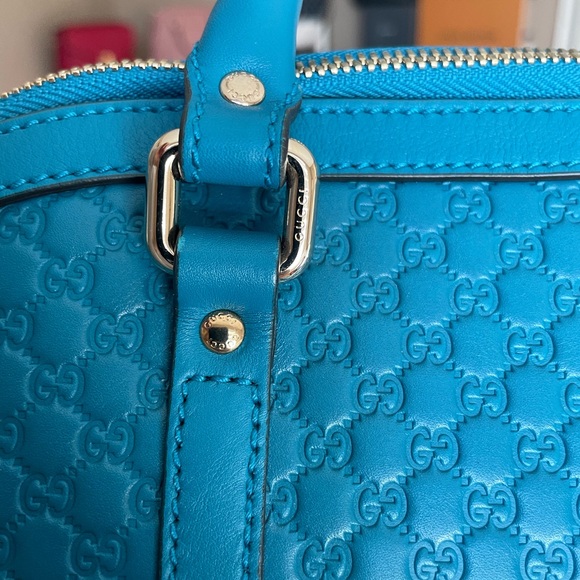 Gucci Turquise Blue Guccisimssa Dome crossbody tote - Picture 7 of 14